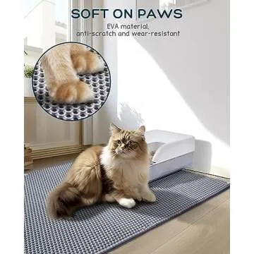 BurgeonNest 45"x32" Extra Large Cat Litter Mat - Waterproof & Easy Clean