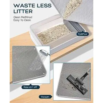 BurgeonNest 45"x32" Extra Large Cat Litter Mat - Waterproof & Easy Clean