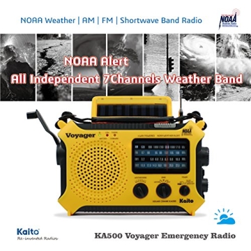 Kaito KA500 Emergency Radio with NOAA Alerts and Flashlight