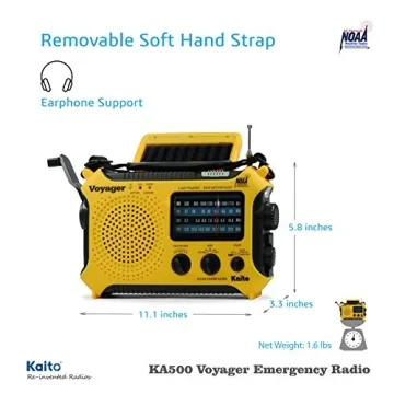Kaito KA500 Emergency Radio with NOAA Alerts and Flashlight