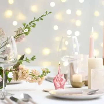 6sisc Middle Finger Scented Candle Rose Gold Danish Pastel Room Aesthetic Decor Pine Aromatherapy Candles Natural Soy Wax Hand Gesture Fragrance Candle for Home Bedroom Supplies Teen Birthday Gifts