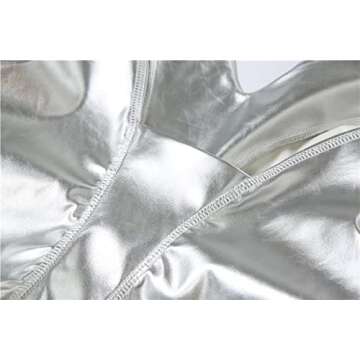 LROSEY Metallic Black Stacked Leggings for Women