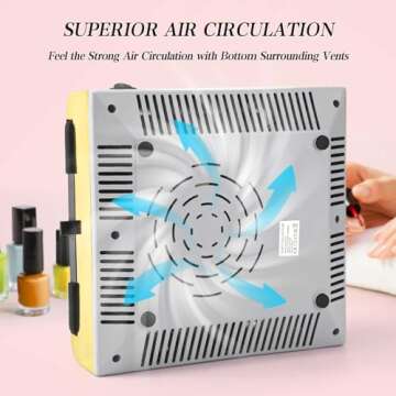 ZUZUXIA Nail Dust Collector - 80W, Reusable Filters & Brush