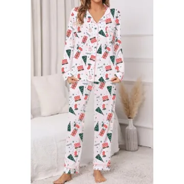 LUBOT Christmas Pajamas Set for Women Cotton Comfort