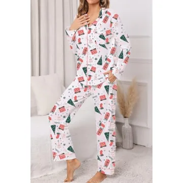 LUBOT Christmas Pajamas Set for Women Cotton Comfort