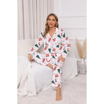 LUBOT Christmas Pajamas Set for Women Cotton Comfort