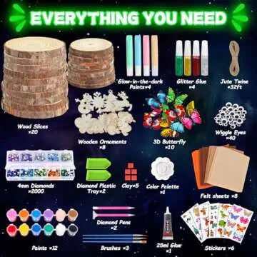 Glow in the Dark Wooden Painting Kit for Kids Ages 6-12