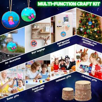 Arts and Crafts for Kids Ages 4-8 8-12, Glow in The Dark Wooden Painting Kit, Arts & Crafts Supplies Gift for Kids Boys Girl Ages 6-12 Years Old, Creative Arts Toy for Birthday Halloween Christmas