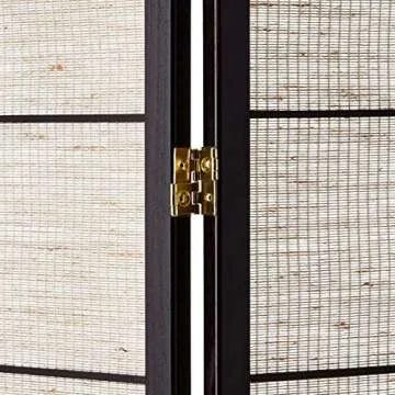 Coaster Furniture 4-Panel Screen with 4-Shelf Tan and Cappuccino