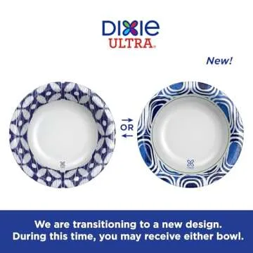 Dixie Ultra, Large Paper Bowls, 20 Oz, 56 Count, Microwave Safe, Compostable, Disposable Bowls Great For Breakfast, Lunch, And Dinner Meals