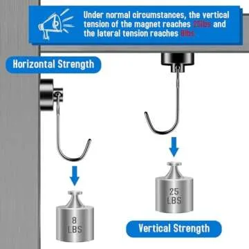 Grtard 4 Pack Black Magnetic Hooks for Hanging, Heavy Duty 25LBS Magnetic Hooks Cruise, Swivel Swing Neodymium Magnet Hooks, Strong Magnet with Hooks for Refrigerator, Grill, Kitchen, Key Holder