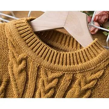 NNJXD Girls Long Sleeve Autumn Winter Knit Sweater Christmas Dress Casual Wear Size(100) 2-3 Years Yellow#