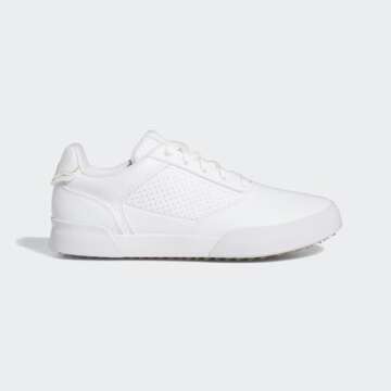adidas Women's Retrocross Spikeless Golf Shoes, Footwear White/Sand Strata/Gum 3, 7