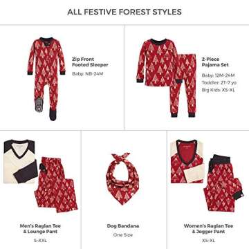 Burt's Bees Baby Baby Family Jammies Matching Holiday Organic Cotton Pajamas, Festive Forest, 2T