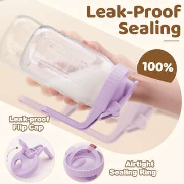 2 Pack Wide Mouth Mason Jar Lids with Leak-Proof Seal, Mason Jar Pour Spout Lid with Flip Cap and Handle, Plastic Canning Lids for Milk, Salad, Dressing, Drinking Storage Bottle, Pink