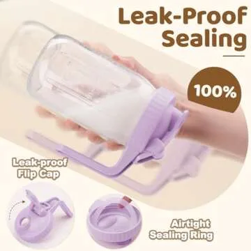 2 Pack Wide Mouth Mason Jar Lids with Leak-Proof Seal, Mason Jar Pour Spout Lid with Flip Cap and Handle, Plastic Canning Lids for Milk, Salad, Dressing, Drinking Storage Bottle, Pink