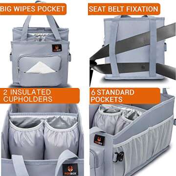 Car Seat and Trunk Organizer, Front or Back Seat Storage - SUV Passenger Floor, Under or Between Sea...