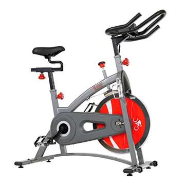 Sunny Health & Fitness Indoor Cycling Exercise Bike with LCD Digital Monitor, Heavy-Duty 40 LB Flywh...