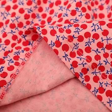 HOMAGIC2WE Toddler Girl Dress Kids Summer Short Sleeve Casual Knit Cotton Dresses Peter Pan Collar Tightness Shirt Dress 7Years Cherry