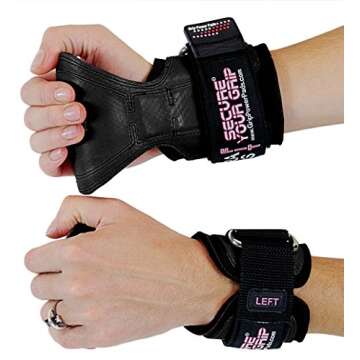 Cobra Grips PRO Weight Lifting Gloves Heavy Duty Straps Alternative to Power Lifting Hooks for Deadlifts with Built in Adjustable Neoprene Padded Wrist Wrap Support Bodybuilding (FIT Black Rubber)