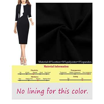 VFSHOW Womens Colorblock Bow Tie Neck Slim Cocktail Party Work Business Office Black and White Bodycon Pencil Sheath Dress 8169 BLK L