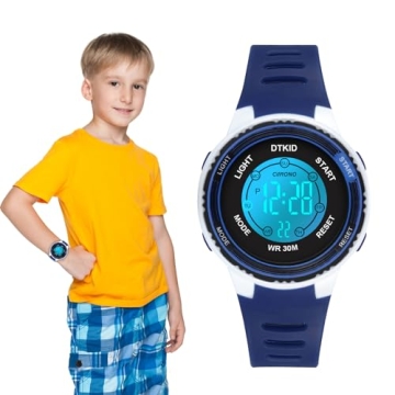 DTKID Waterproof Digital Kids Watch for 5-16 Years