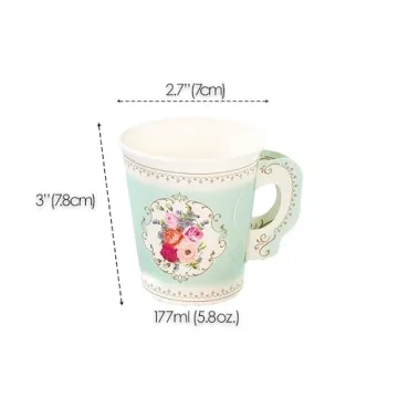 Vintage Floral Tea Cups & Saucers for Elegant Parties