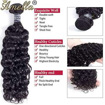 Amella Hair 8A Brazilian Virgin Remy Hair Curly Weave Human Hair Bundles 18 20 22 24inch 400g Brazilian Remy Virgin Kinky Curly Hair 4 Bundles 100% Unprocessed Virgin Remy Jerry Curly Hair Bundles
