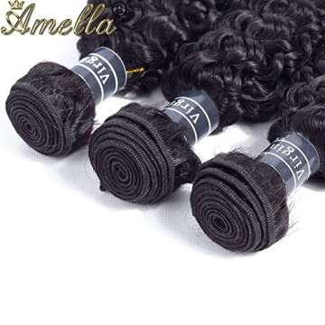 Amella Hair 8A Brazilian Virgin Remy Hair Curly Weave Human Hair Bundles 18 20 22 24inch 400g Brazilian Remy Virgin Kinky Curly Hair 4 Bundles 100% Unprocessed Virgin Remy Jerry Curly Hair Bundles