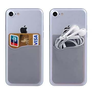 Pofesun Phone Card Holder, 3 Pack Silicone Stick on Cell Phone Wallet Adhesive Credit Cards/ID Card Holder for Back of Phone, Compatible for iPhone 16 15 14 13 12 Pro Max,iPad,Samsung Galaxy,Tablet