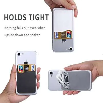 Pofesun Phone Card Holder, 3 Pack Silicone Stick on Cell Phone Wallet Adhesive Credit Cards/ID Card Holder for Back of Phone, Compatible for iPhone 16 15 14 13 12 Pro Max,iPad,Samsung Galaxy,Tablet