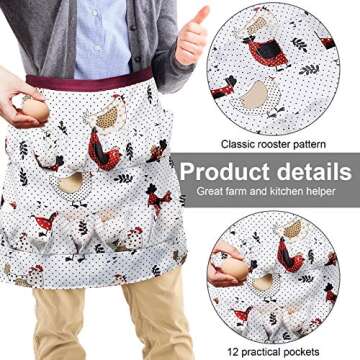 Syhood Egg Collecting Apron Egg Apron for Fresh Eggs Egg Gathering Apron Women Deep Pocket Holder for Chicken Duck Goose Egg (Adult-Unisex)