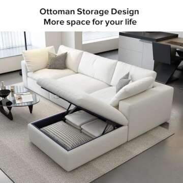 Stylish Cloud Modular Sectional Sofa with Ottoman
