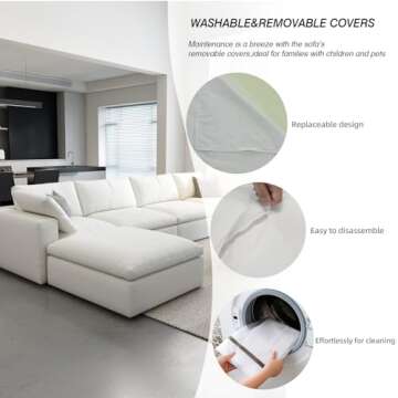 Stylish Cloud Modular Sectional Sofa with Ottoman