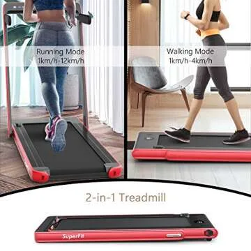 Goplus 2 in 1 Folding Treadmill with Dual Display, 2.25HP Superfit Under Desk Electric Pad Treadmill...