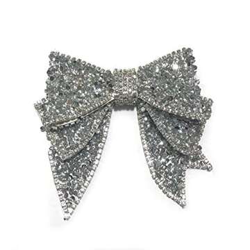 Large Silver Handmade Bow Accessories for Fashion