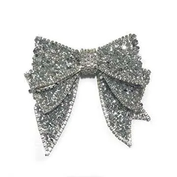 Large Silver Handmade Bow Accessories for Fashion