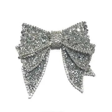 Large Silver Handmade Bow Accessories for Fashion