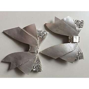 Large Silver Handmade Bow Accessories for Fashion