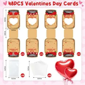 MOFUPG Valentines Day Cards for Kids: 48Pack Happy Valentines Cards Bulk for Kids classroom - 3D Kids Valentines Day Cards Gifts for Boys Girls school Exchange Prize Party Favors(Candy Not Included)
