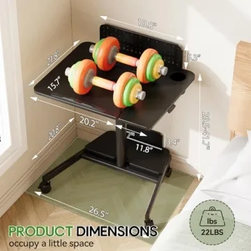 JOY Mobile Standing Desk with Pneumatic Height Adjustment