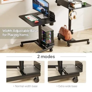 JOY Mobile Standing Desk with Pneumatic Height Adjustment