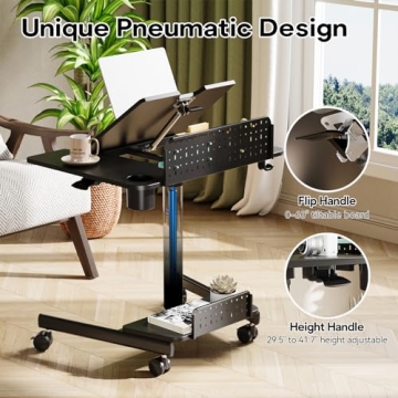 JOY Mobile Standing Desk with Pneumatic Height Adjustment