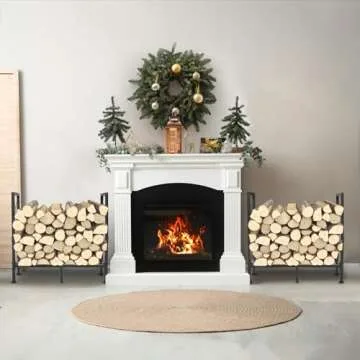 Peyulia Firewood Rack, Heavy Duty Firewood Holder, 2ft Firewood Storage Rack for Indoor Outdoor Log ...