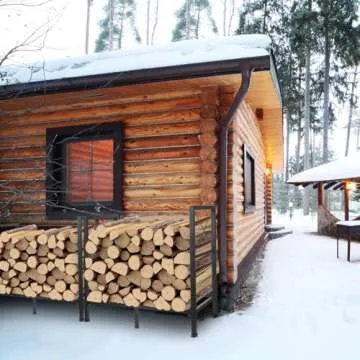 Peyulia Firewood Rack, Heavy Duty Firewood Holder, 2ft Firewood Storage Rack for Indoor Outdoor Log Organization and Storage, Black