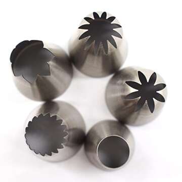 Piping tips large Cake Decorating tools, 5 pack Cake piping Nozzles Tips Kit - DIY Icing Nozzle Tool for Cupcakes