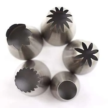 Piping tips large Cake Decorating tools, 5 pack Cake piping Nozzles Tips Kit - DIY Icing Nozzle Tool for Cupcakes