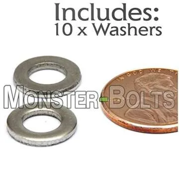 M6 Stainless Steel Flat Washers - Pack of 10 for Versatile Use
