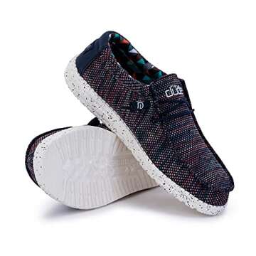 Hey Dude Men's Wally Sox Blue Orange Shoes - Lightweight Comfort