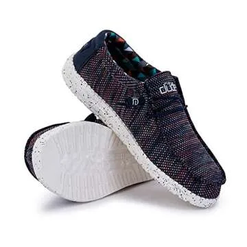 Hey Dude Men's Wally Sox Blue Orange Shoes - Lightweight Comfort